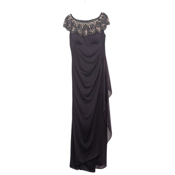 🌲 Plum Embellished Evening Gown – Xscape 6P | Holiday Party • NYE • Formal Dres - Picture 2 of 5